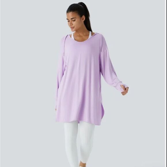Halara V neck Drawstring Long Swewtshirt - Picture 2 of 12